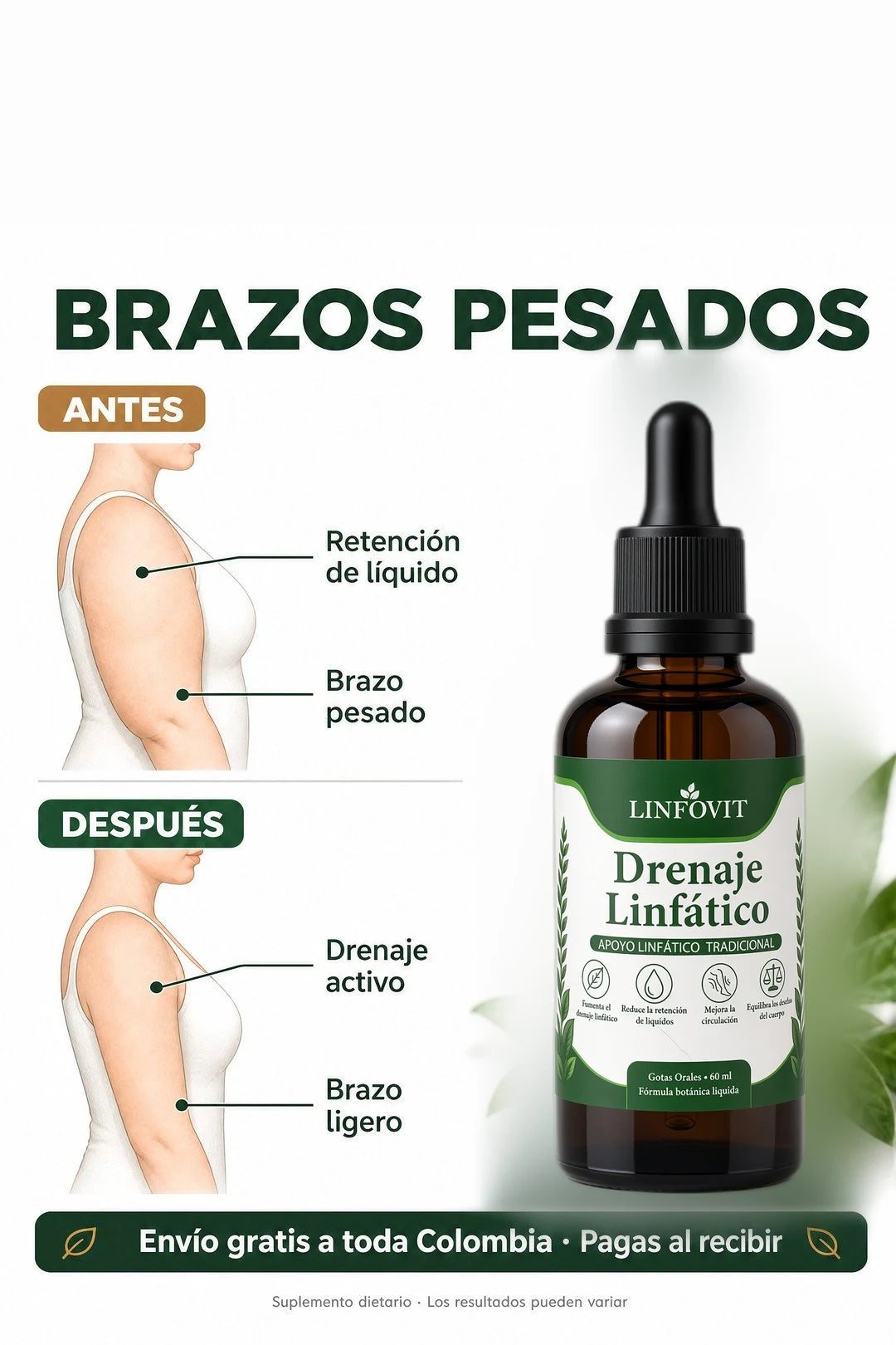 Brazos pesados: antes y después