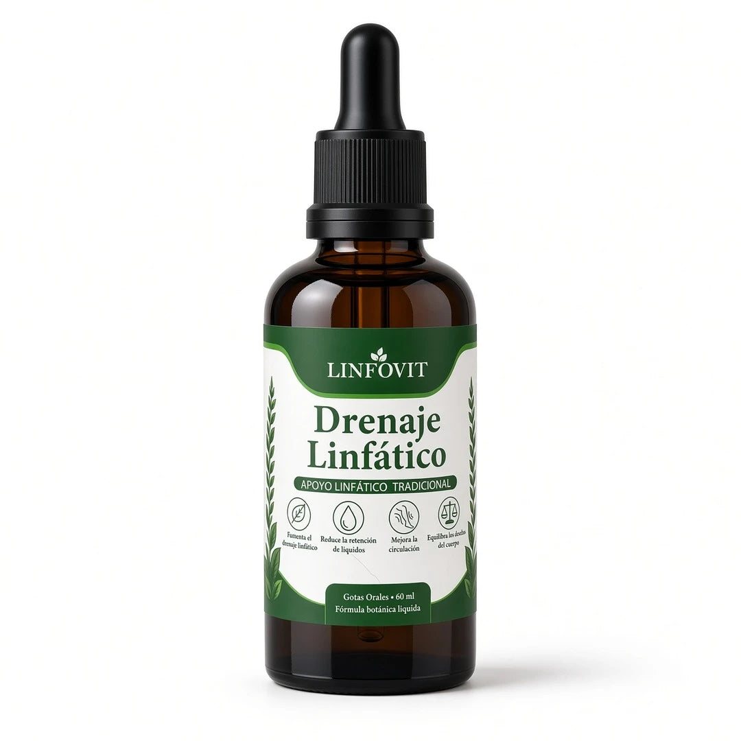 Linfovit gotas de drenaje linfático, frasco de 60 ml con gotero